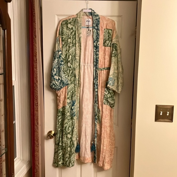 Zara Other - Zara Patchwork The Celia Kimono NWT with Tassel Tie